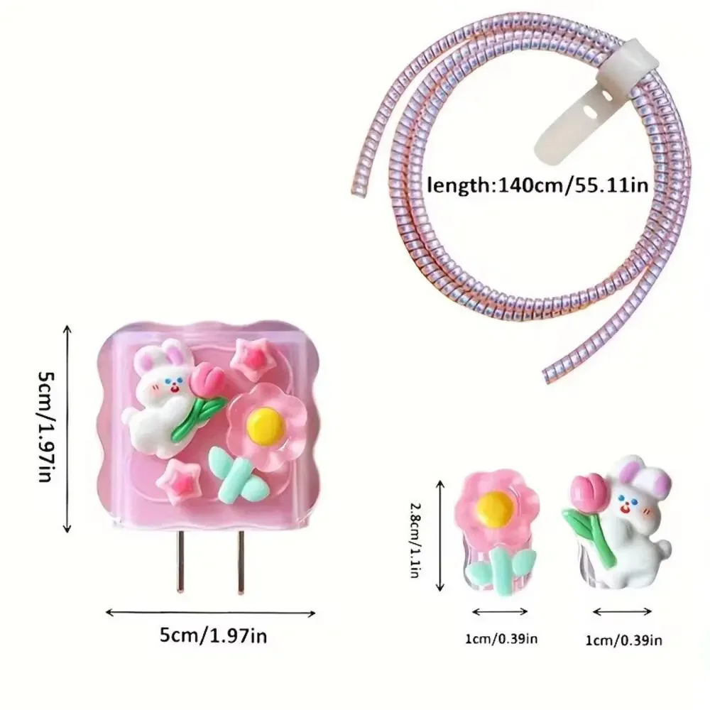 Super Cute Bunny Flower iPhone Charger Cable Protectors P20